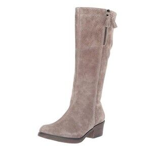 Propet Womens 8.5 W Smoked Taupe Suede Zip Up Knee High Boots NIB YL0